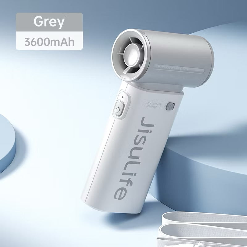 JISULIFE Life9 3600/5000mAH Portable Handheld Mini Fan 5 Speed Control Turbo Jet Rechargeable Fans for Travel
