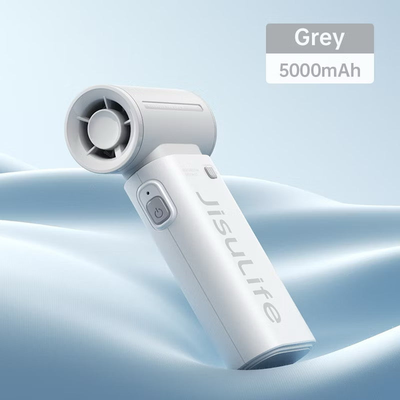JISULIFE Life9 3600/5000mAH Portable Handheld Mini Fan 5 Speed Control Turbo Jet Rechargeable Fans for Travel