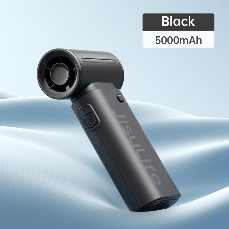 JISULIFE Life9 3600/5000mAH Portable Handheld Mini Fan 5 Speed Control Turbo Jet Rechargeable Fans for Travel