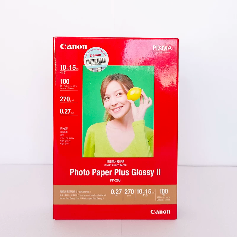 Canon Photo Paper Plus Glossy II PP-208 4"x6" (20 / 100 sheets) | PP-208 A4 (20 sheets)